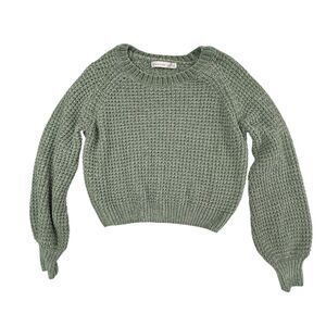 NEW Altard State Chenille Cropped Sweater Women XS Pale Green Ultra Soft